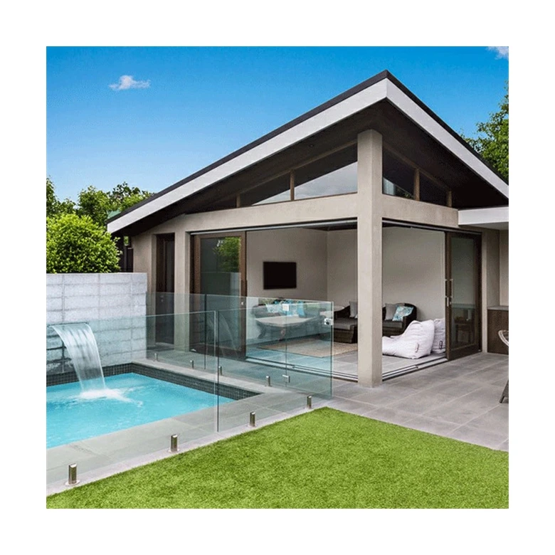 Prima Swimming Pool Fence Safety Tempered Laminated Glass Railing 8.38mm 10.38mm With Stainless Steel Spigots Railing Parapet