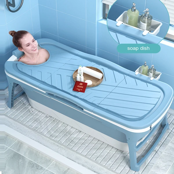 Folding Bathtub Portable PVC Water Shower Tub Outdoor Room Adult Spa Bath Tub US 