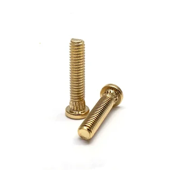 Red Copper Screw Fastener Gold-Plated Non-Standard Special-Shaped Flat Head Step Edge Knurling Machine Teeth Red Copper Screw