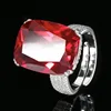 adjustable size Platinum red corundum ring