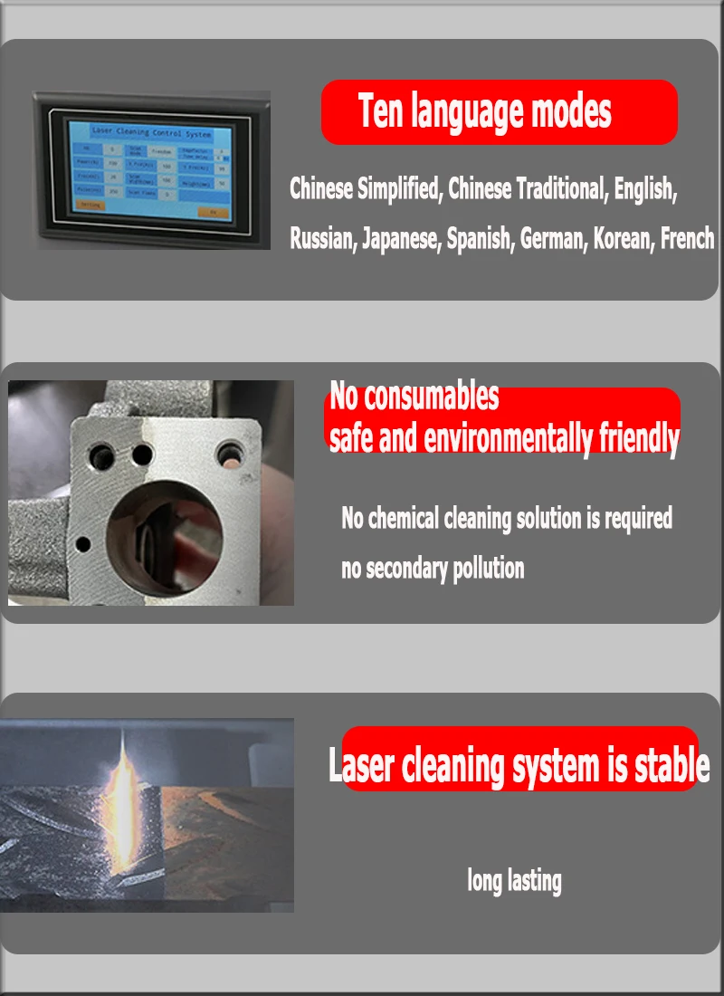 Hot Sale 50W/100W/200W Hand-Held Laser Cleaning Machine Rust Prevention Technology for Paint Aluminum Removal YAG Laser New