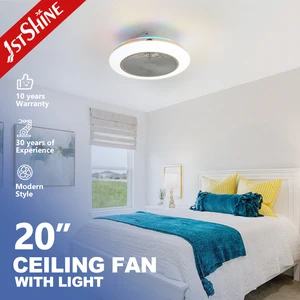 1stshine LED Ceiling Fan OEM Color Flush Mounted 20" Small Remote Control RGB Ceiling Fan