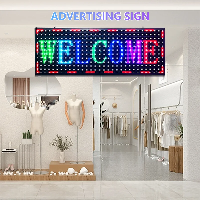 P10 - Cartello A LED Per Esterni Programmabile, Schermo Digitale 288x32 Pixel, 292x35 Cm, Controllo WiFi E USB, Personalizzabile Per Pubblicità E Negozi - 5