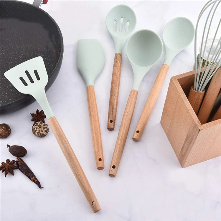 Newell Set 11 Pcs Set Cooking Handles Kitchen Accessories Kitchen Set Silicon Utensil Kit for Multiple
