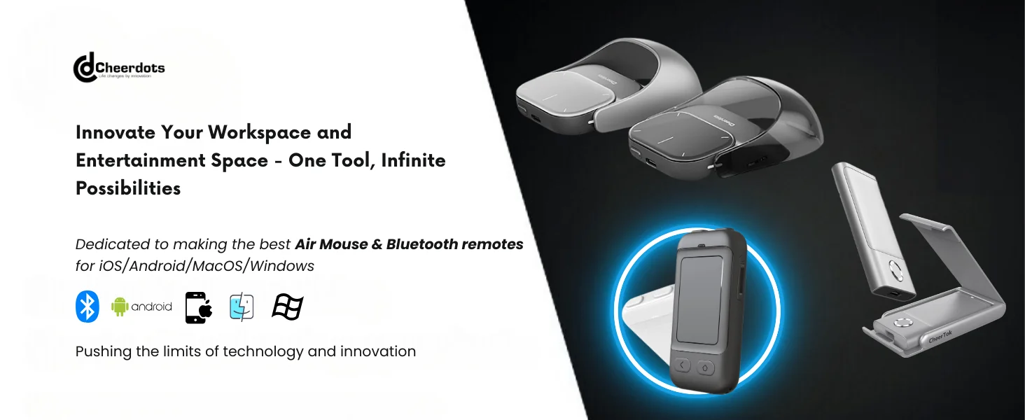 Cheerdots2 Bluetooth Destacável Air Mouse Touchpad Mouse com Gravação De Voz Apresentador Remoto Sem Fio com Ponteiro Laser