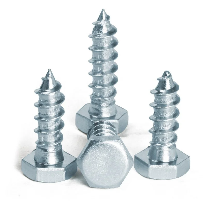 Din Tsina Wholesale Fastener 10mm 25mm 35mm Asero Zinc Plated Hex Head Self Tapping Screw Para sa Engineering Construction