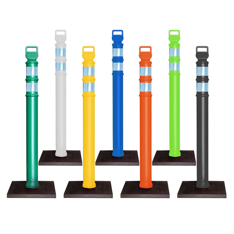 Factory High Quality Soft Reboundable Pu Pe Rubber Traffic Flexible Collapsible Warning Delineator Post Tpu Delineator Bollard