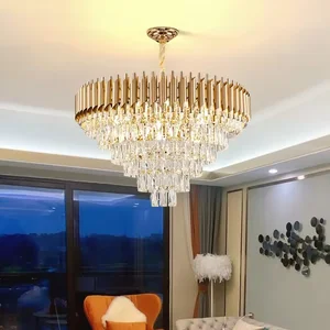 Indoor Lighting American Design Lustre Pendant Light Modern Nordic Luxury K9 Golden Crystal Chandeliers