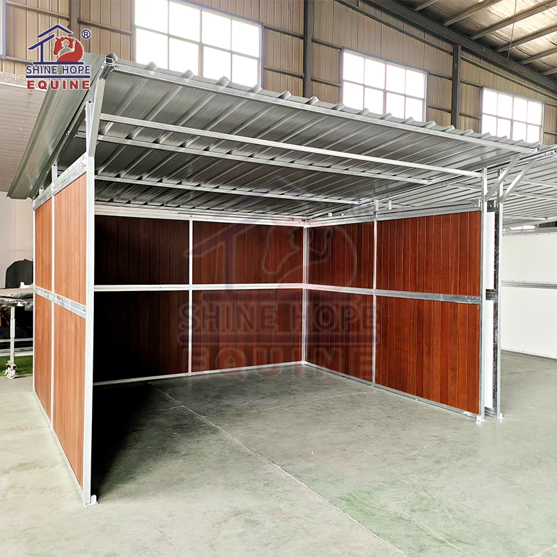 Permanent Run in Shed Outside Horse Stall Stable Panels Horse Shelter for Farm