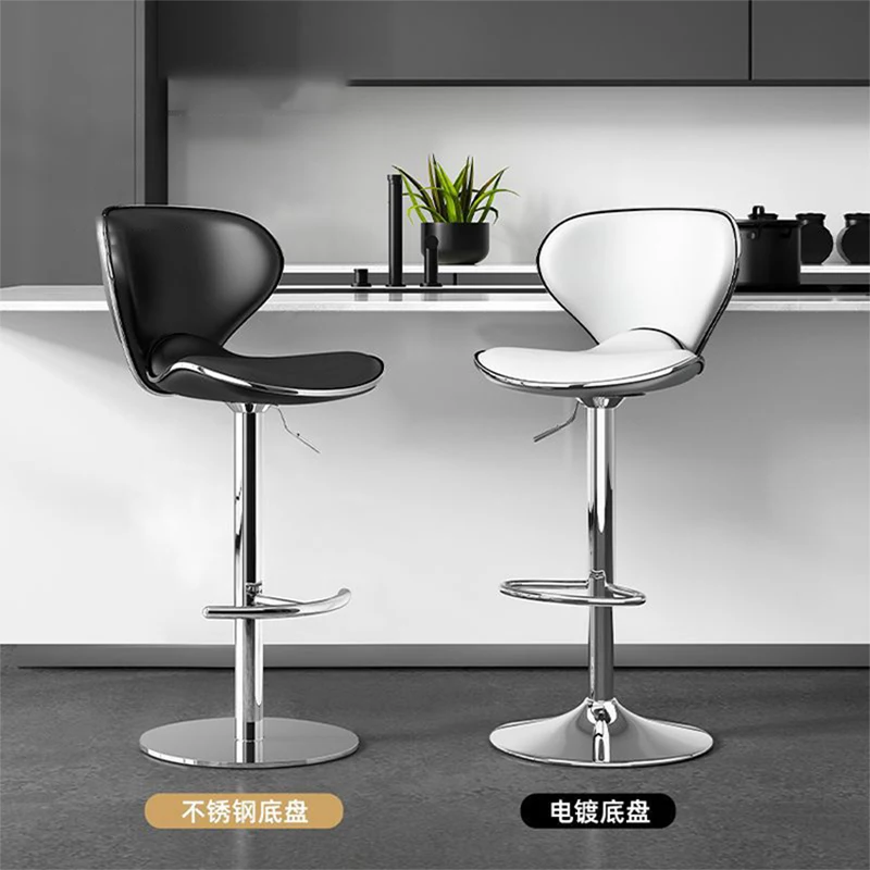 Factory Price Revolving Adjustable Counter Kitchen Chair Lounge Modern Swivel Pub Chair Chrome Bar Stools Pu Bar Chair