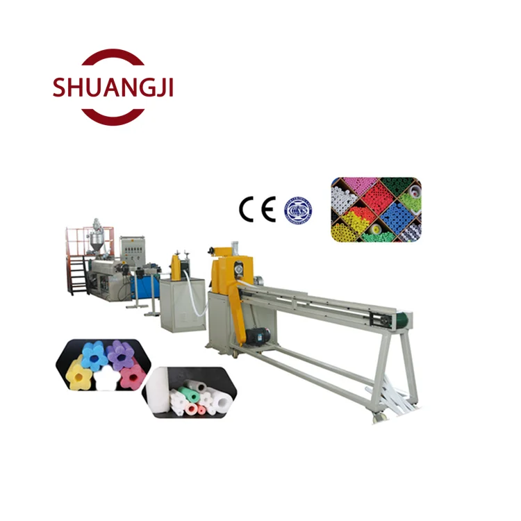 Shuangji EPE foam pipeline insulation stick making extrusion machine PE foam pipe machinery