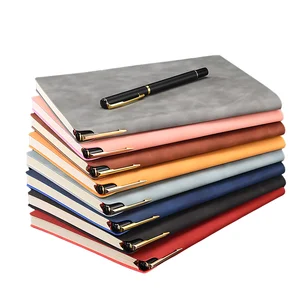 Wholesale 2021 Custom Printing Finance Planner 96 Sheets PU Leather A5 Size Custom Logo Office Spiral Diary Loose-leaf Gift