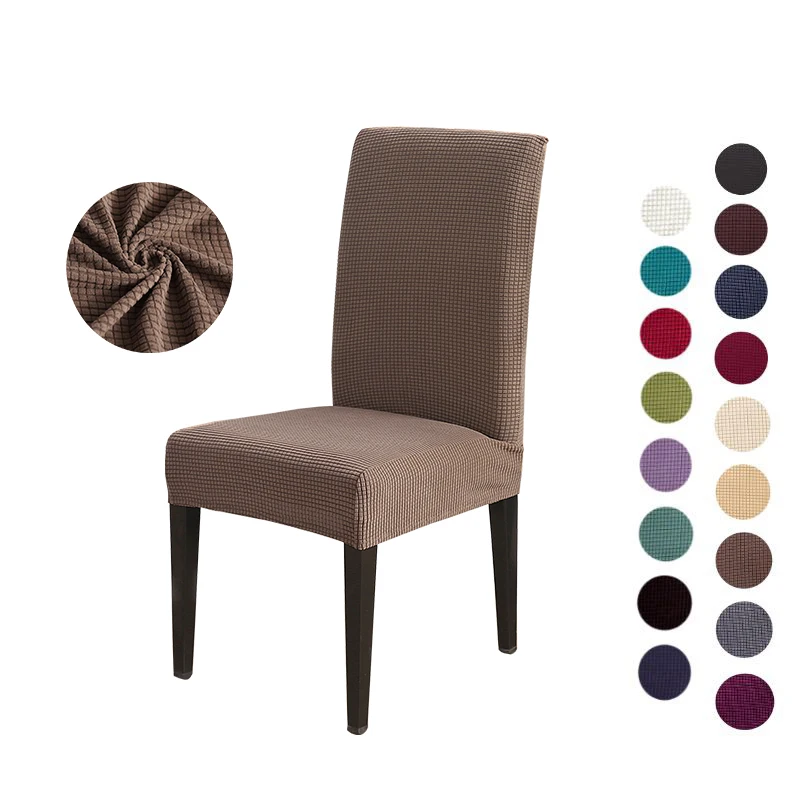 Solid Color Chair Cover Spandex Elastic Slipcovers Dining Room Wedding Banquet