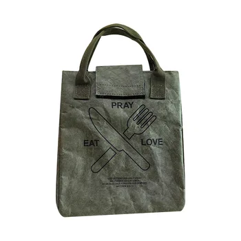 New Arrival Custom Lightweight Water-Resistant Dupont Kraft Paper Picnic Bag Insulated Reusable Cooler Tyvek Lunch Bags