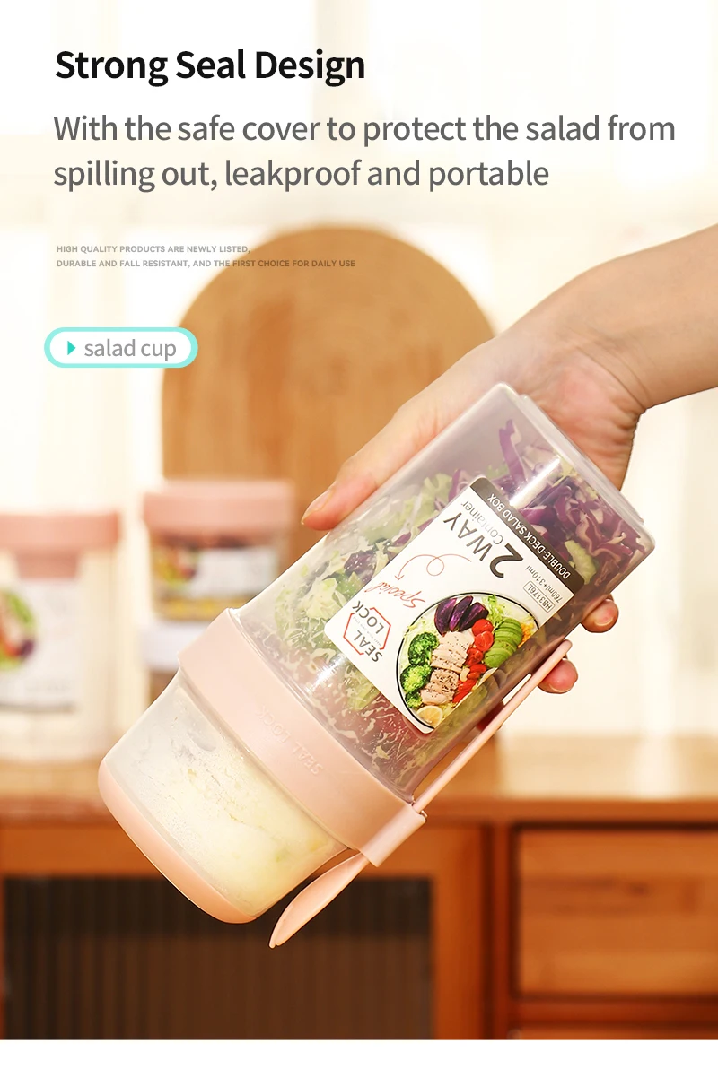 Portable Bpa Free Cereal Breakfast Cup To Go Overnight Oats Jar Plastic