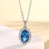 Blue pointed crystal Pendant with chain