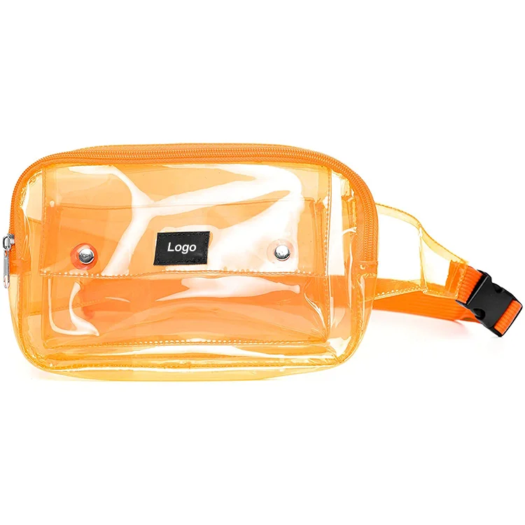 orange transparent fanny pack