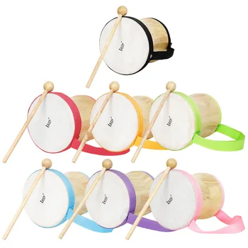 Orff Percussion Instrument Indian Drum Wooden Sheepskin Early Childhood Education Children Bongo Music Drum