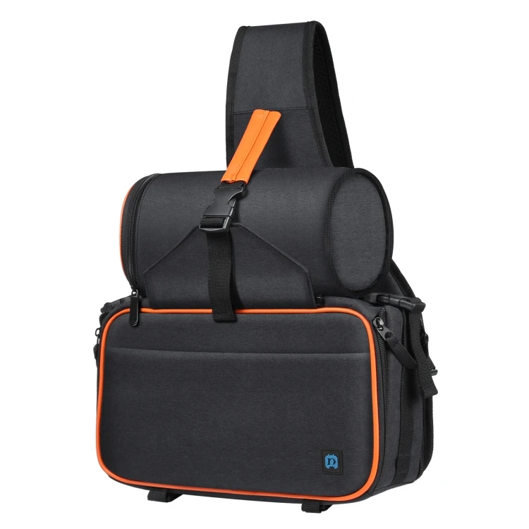 Orange and Black Waterproof Messenger Bag