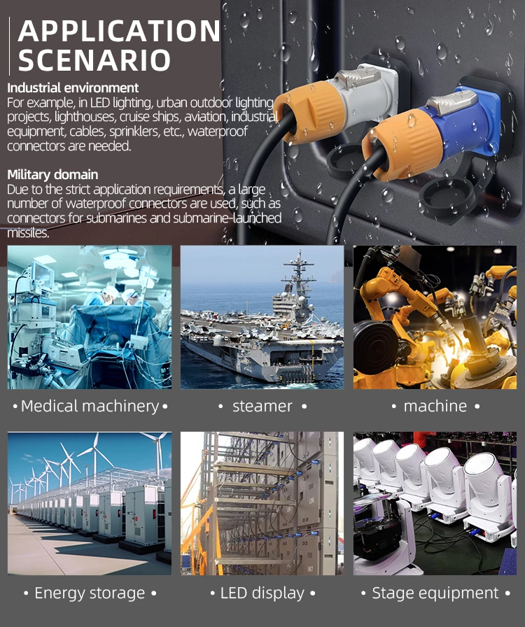 Description Picture 4 of itemLED Display 3 Core Power Male Plug Female Socket IP67 Waterproof Outdoor Industrial Aviation Circular Connector SAC3MX YF-24