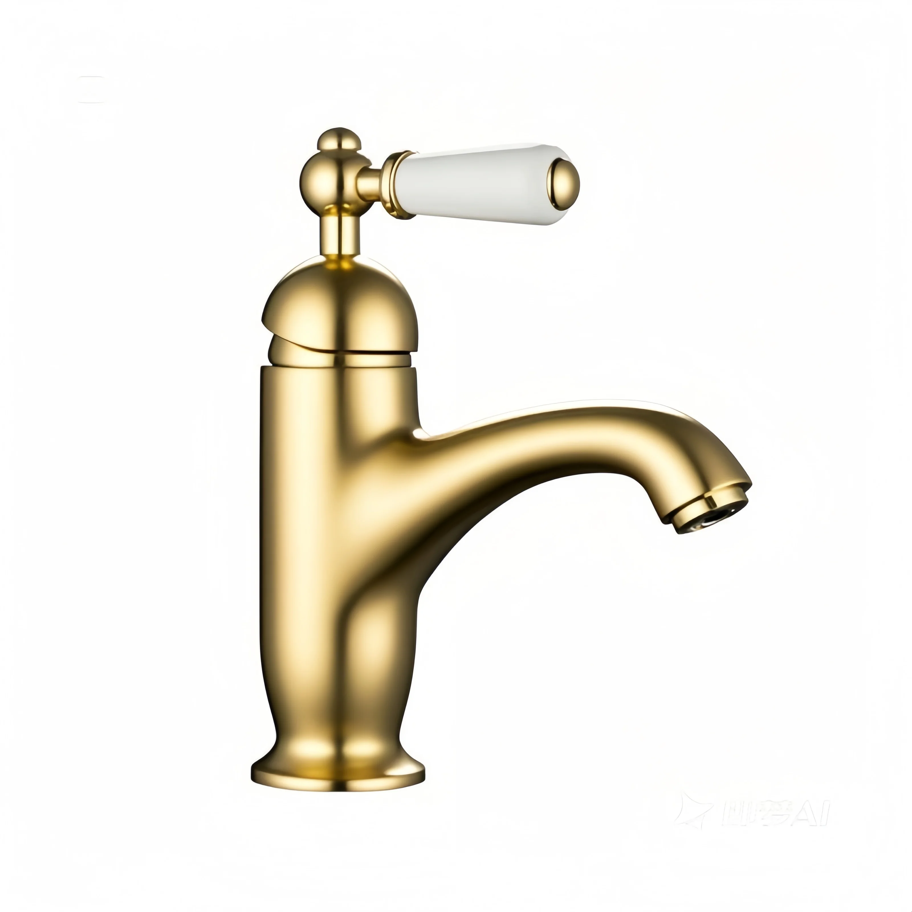 Classic Single Lever Brass Basin Tap - Gold