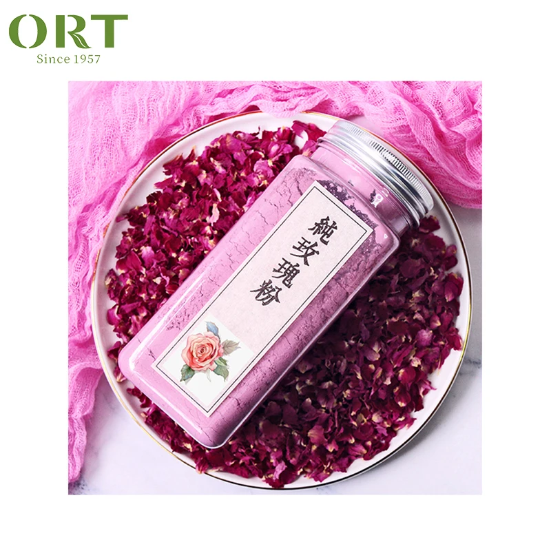 Organic Pink Rose Flower Bud Petal Powder Flower Tea-