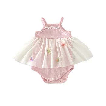 2025 Summer INS Newborn Girls Jumpsuits Sweet Princess Style Infant Clothes Baby Romper