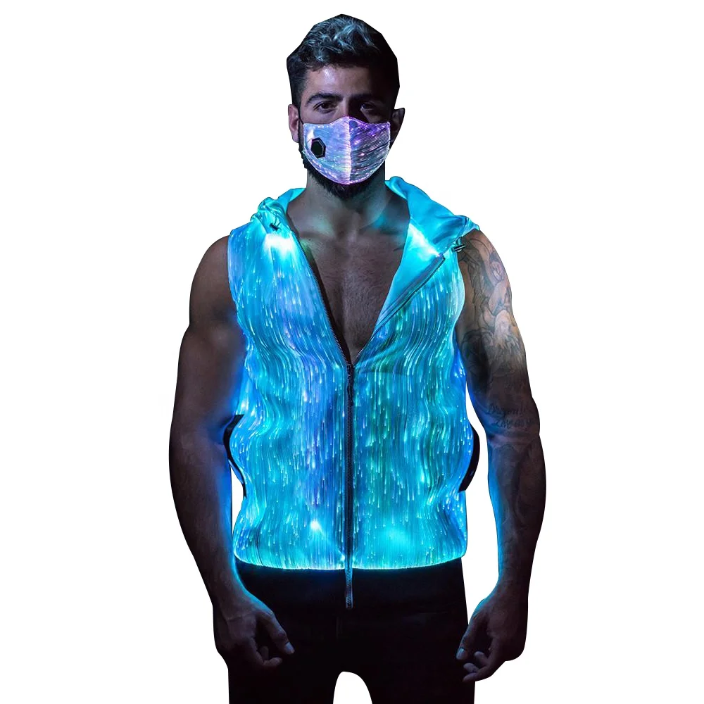 Light Up Hoodie Fiber Optic Clothing Rave Outfits Festival Wear Burning Man  Wearable Technology Mobile App Controlled - Buy Light Up Hoodie,Fiber Optic  Clothing,Men Clothing Product on 