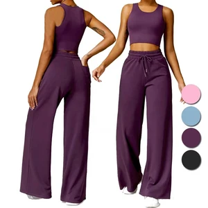 Wholesale Women's Jogger Gym Clothes Set Yoga Apparel 2 Piece Matching Women's Tracksuits Fitness Workout Sets