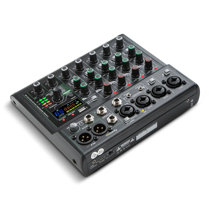 Mixer Audio 7 Canali Stereo - Con Bluetooth Per Karaoke, DJ E Home Studio - Foto 6