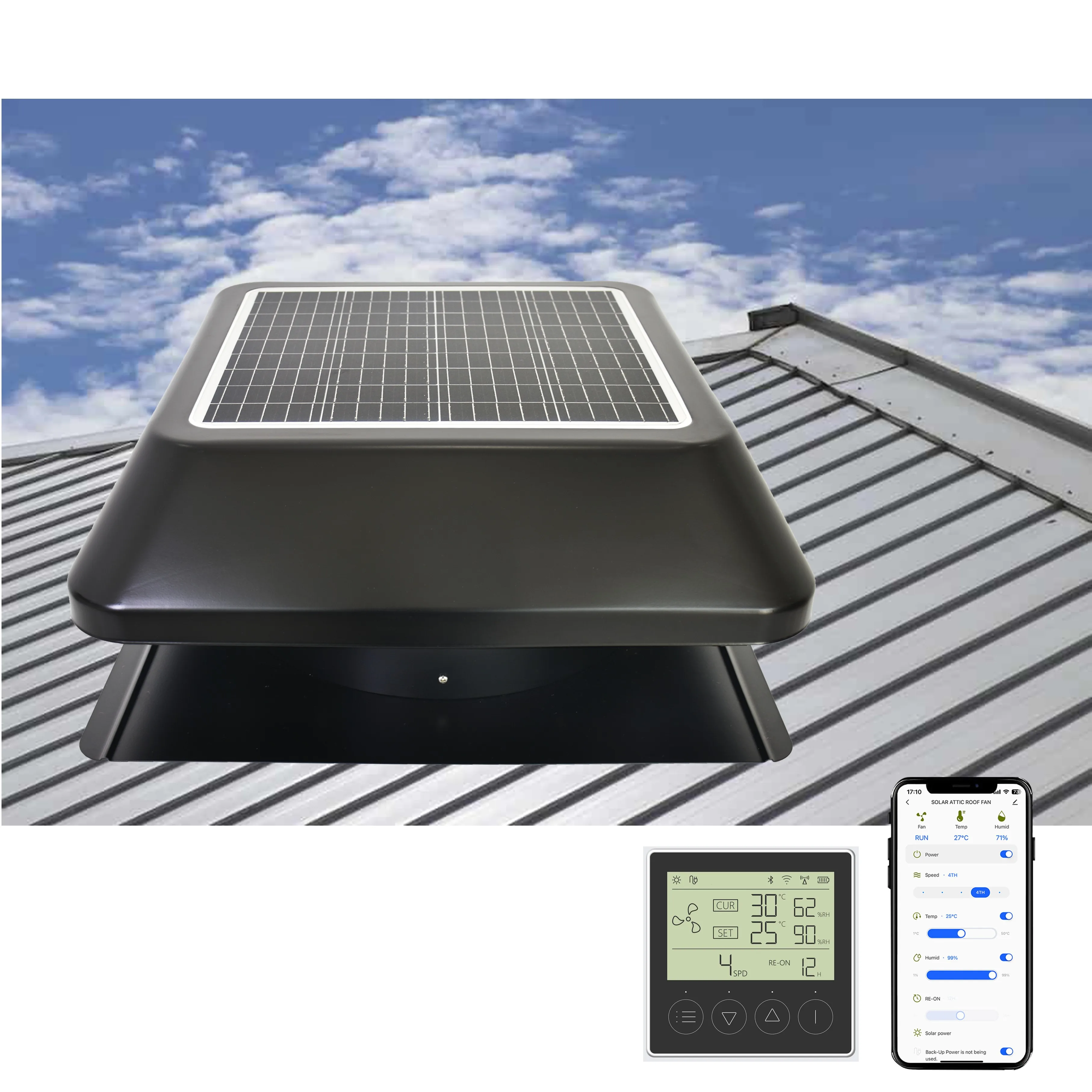 Solar Panel Fresh Air Circulator 24/7 Ventilation Solution