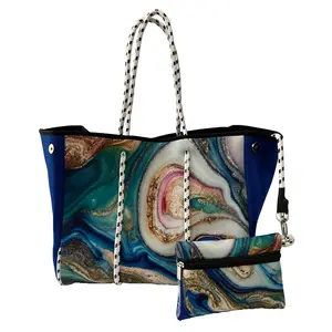 2026 New Fashion Women's Large Tennis Tote Beach Weekend Bag Custom Product Diaper Shopping Neoprene Women Tote Bags