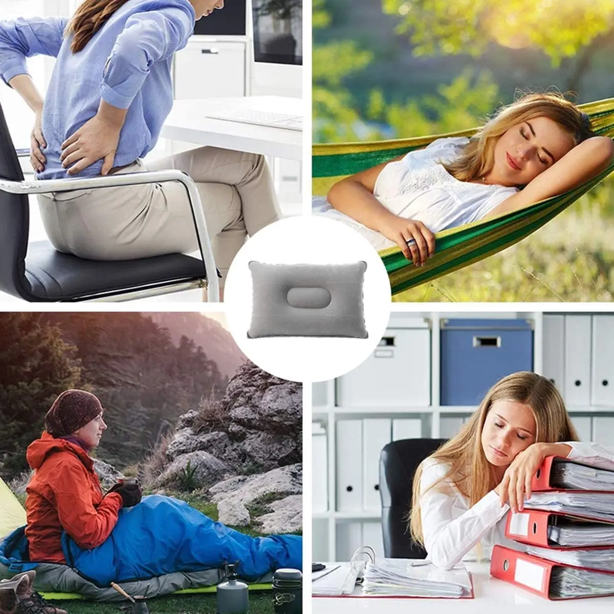 Coussin De Voyage Gonflable Portable Pour Cou Et Nuque - Avion, Voiture, Bureau Et Camping