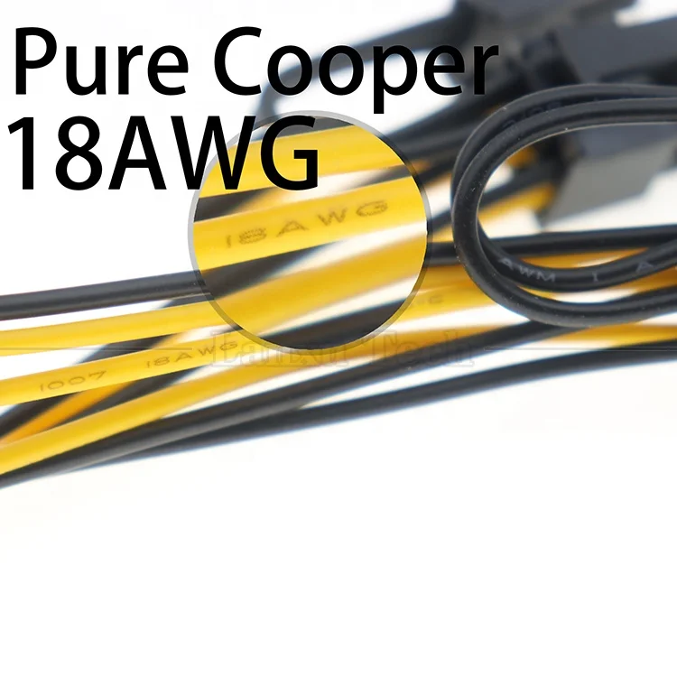 GPU 6 PIN to Dual 8 PIN 18AWG PCI Express Motherboard Power Supply Adapter PCIe Extension Cable