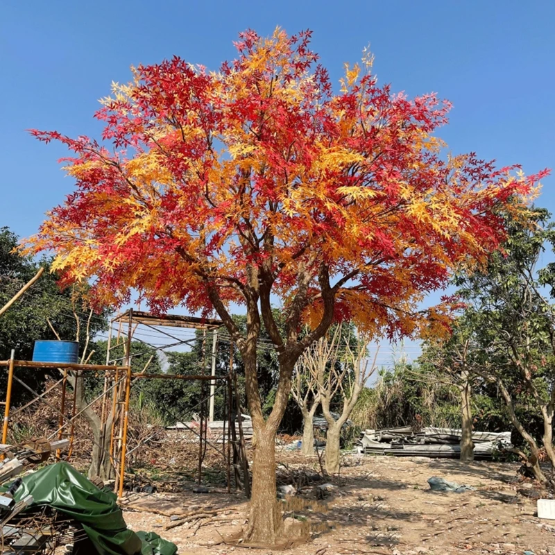 Betterlove Large Handmade Artificial Yellow Maple Tree Chinese Maple Trees Faux Japanese Red Maple Tree