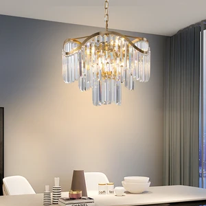 Wholesale Indoor Modern Cristal Chain Chandelier Crystal Pendant Light Luxury for Home Hotel Bedroom Kitchen