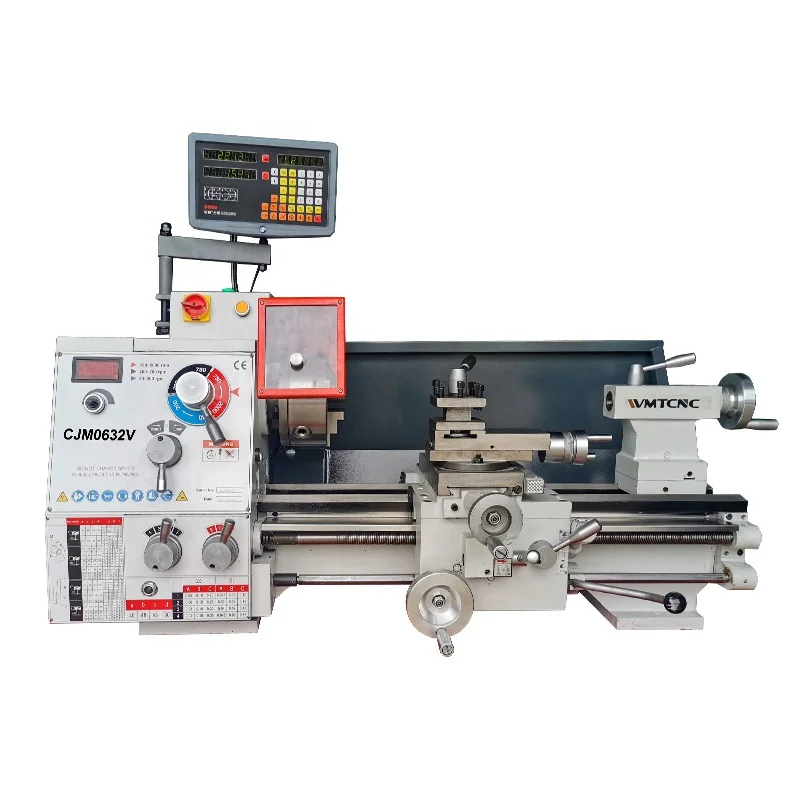 2022 WMT Small  Manual Lathe Benchtop CJM0632V Metal Lathe Machine with Variable Speed