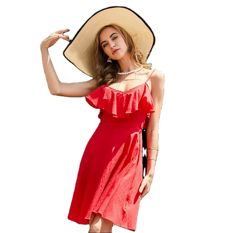 Spaghetti Strap Peplum Cute Dresses 