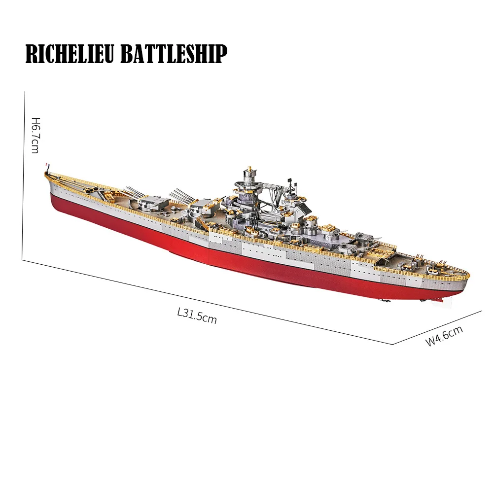 Piececool 3D Metal Puzzle, Fuso Battleship Warship Military Watercraft  Model Kits for Adults -330 Pcs 