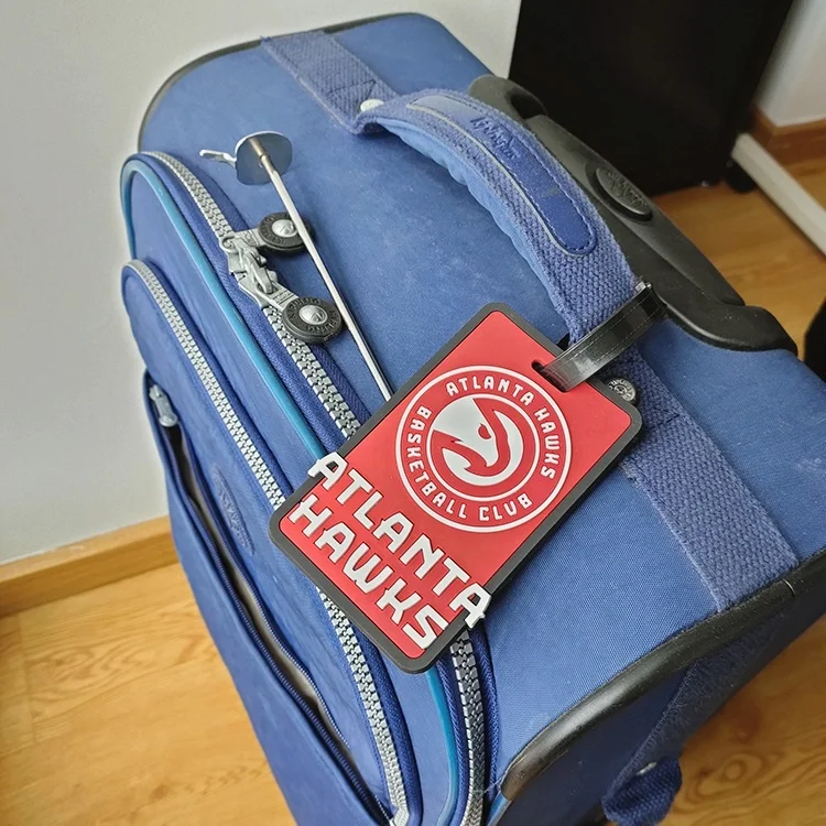 Gifts Maker Custom Embossed Brand Logo Rubber Soft PVC Luggage Tags for Travel