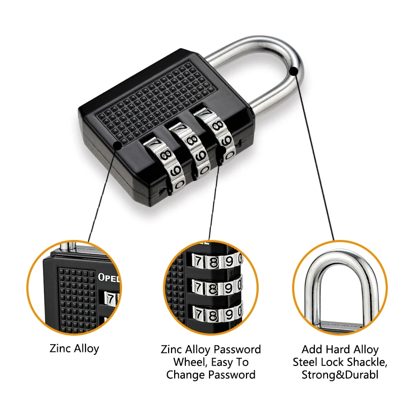 Approved Luggage Lock 3 Digit Tsa Locks