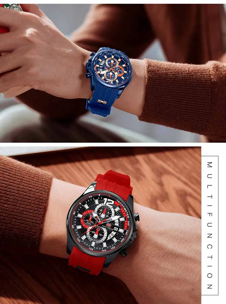MINI FOCUS MF0350G友情パーソナライズメンズクォーツ時計最新シリコンストラップ6手クロノグラフビッグビジネス腕時計|  Alibaba.com