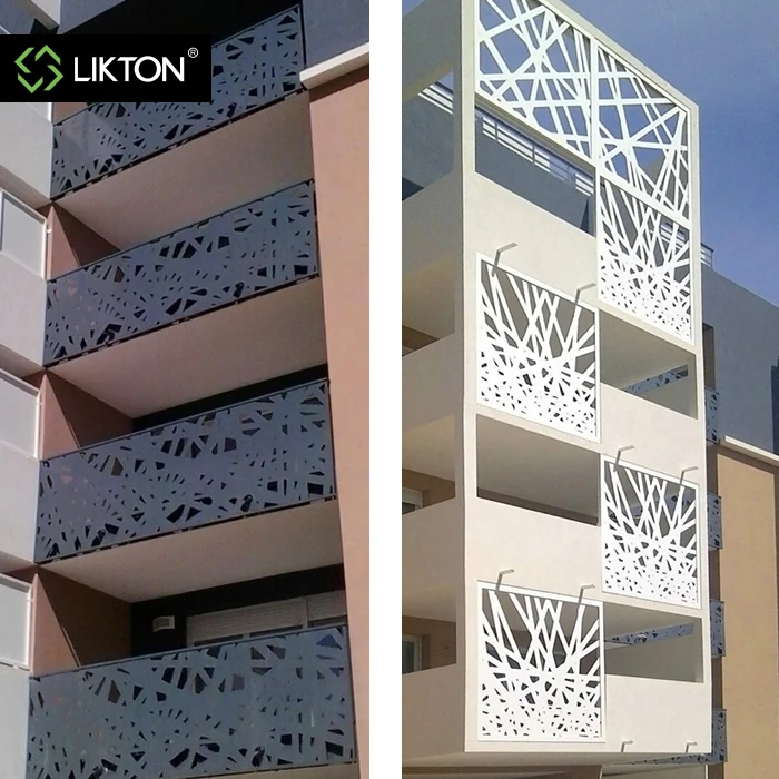 Contemporary Facade Cladding Laser Cut Aluminum Floral Geometric Art ...