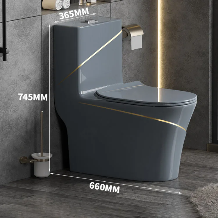 Modern new design luxury color Phnom Penh sanitary ware Ceramic integrated bathroom flush toilet manufacture