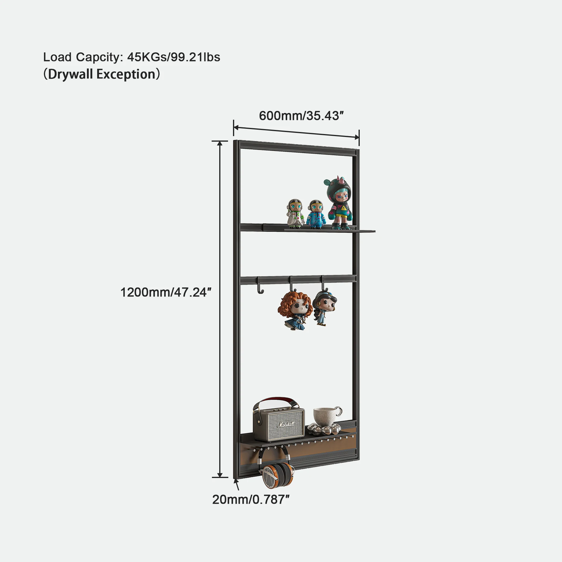 Multifunctional Home Wall Decorative Shelves Durable Wall Mounted Floating Metal Wall Storage Shelf factory