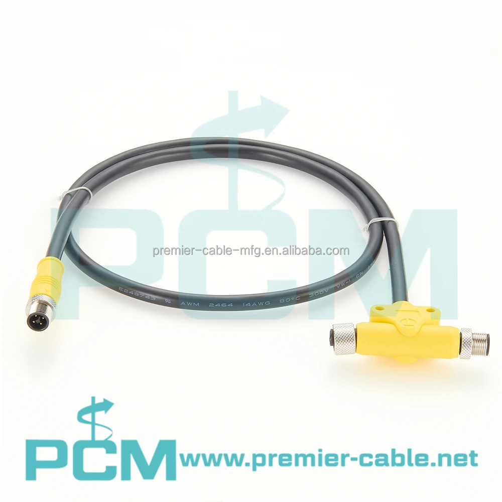 Industrial M12 T-Code Molded Drag Chain Power M12 Interbus Cable supplier