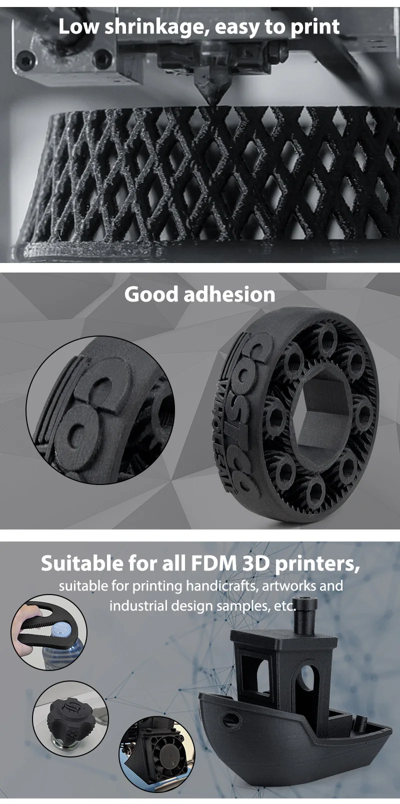 Special Asa Carbon Fiber Filament Supplier 1.75mm Filament 1kg 3kg 5kg
