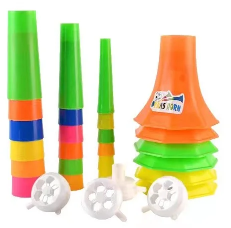 Four Sections Cheering Trumpet Plastic Horn Toys Kids Colorful Soccer ...