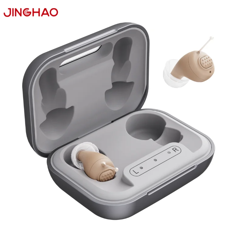 JINGHAO NEW Product Waterproof Invisible Digital Mini Cic Hearing Aid Machine Programmer in Ear with bluetooth