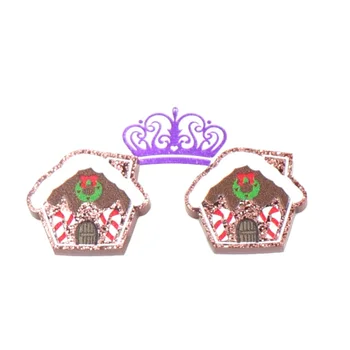 ERS020ER1139 Top Fashion Christmas Gingerbread House Tree Glitter Acrylic Stud Earrings